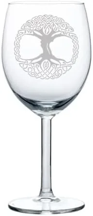 Vista 3 de MIP Brand Copa de vino Cáliz Celtic Tree Of Life Irish (17 oz sin tallo)