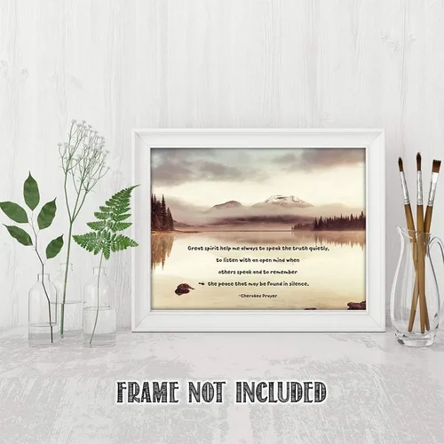 Vista 7 de TJ Originals - Cherokee Prayer Great spirit help me, arte nativo americano, citas de curación espiritual, decoración de pared sin marco de 11 x 14