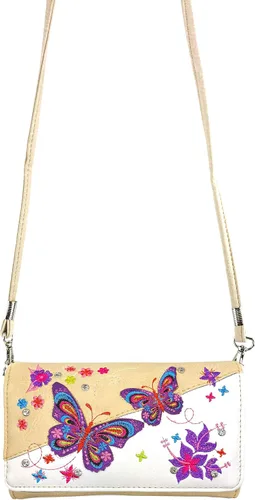 Vista 7 de Zelris Mariposa flor temporada bordado mujeres ocultar llevar bolso cartera conjunto