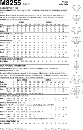 Vista 2 de McCall's Misses/Plus Size TOP/Vest Kit de patrón de costura, multicolor