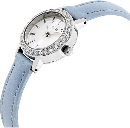 Vista 2 de Guess Stella reloj de señoras con esfera blanca correa de cuero W0885L2