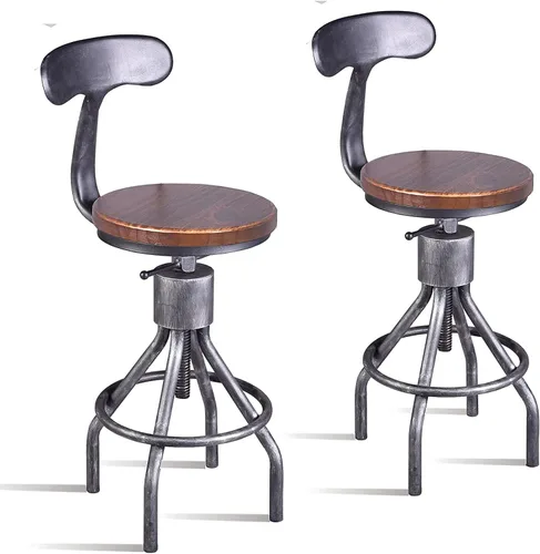 Vista 6 de Juego de mesa de bar y taburete de bar de 5 piezas, mesa de bar rectangular industrial con estante adicional para Stroage y encimera de cocina