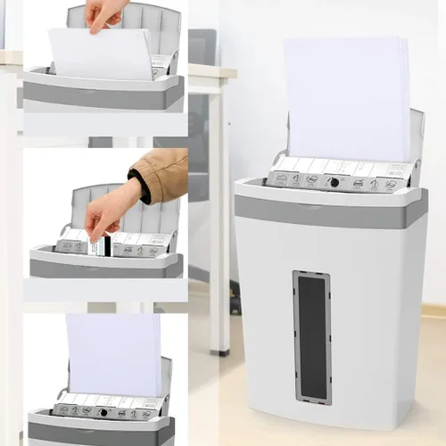 Vista 3 de Trituradora de tarjetas de crédito y papel microcortado de alta seguridad con cesta extraíble