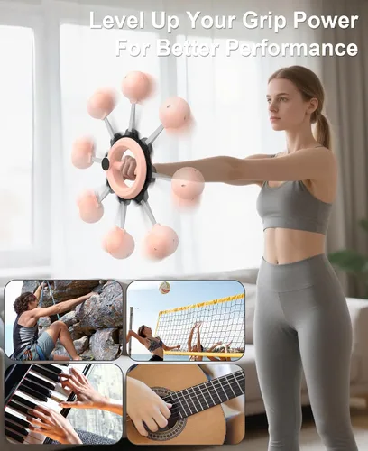 Vista 2 de TINRIEF Entrenamiento de Brazo para Hombres y Mujeres, Entrenador de Antebrazo de 360° con Manivela Manual, Entrenador de Pecho, Equipo