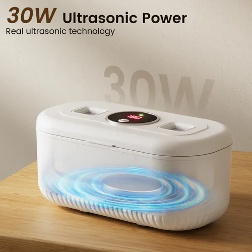 Vista 5 de 48Khz Ultrasonic Jewelry Cleaner, 30W Ultrasonic Cleaner with 2 UV Lights and Dual Brush Ports, 3 Modes Jewelry Cleaner Ultrasonic Machine with