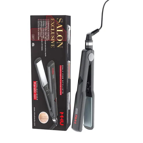 Vista 9 de Plancha de cerámica para cabello rizado, plancha plana ancha de doble