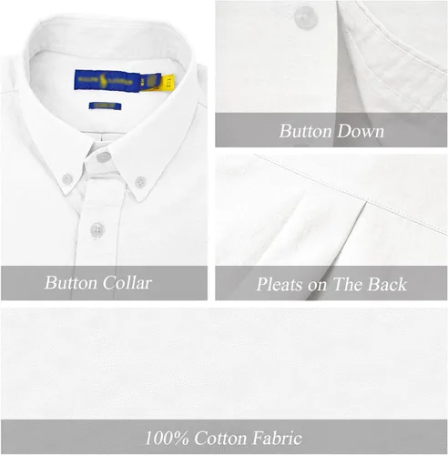 Vista 6 de Polo Camisa Oxford clásica de manga larga para hombre