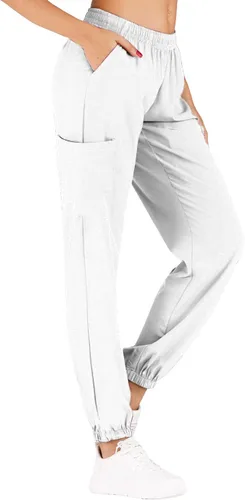 Vista 4 de Minty Mint Women's Scrub Set Fit Lightweight Durable V Neck Top Slim Skinny Cargo Scrub Jogger Pant