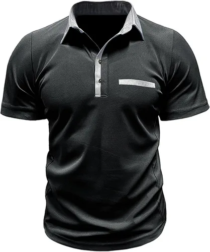 Vista 2 de Shirts for Men, Muscle Fitted Golf Shirts Summer Short Sleeve Pullover Tops Casual Lightweight Fishing Tees
