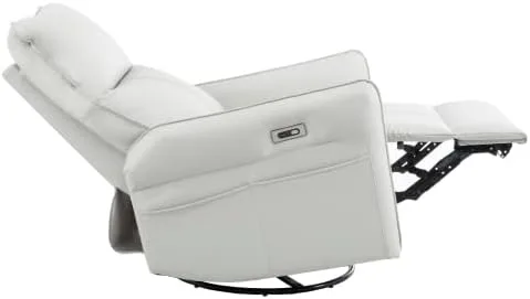 Vista 3 de Silla reclinable giratoria de 270 °, sofá reclinable eléctrico con carga Gris claro