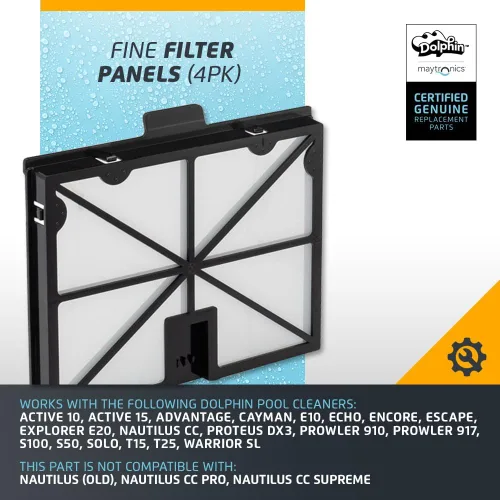 Vista 3 de Dolphin Pieza de repuesto original — Paneles de filtro fino (4PK) — 9991468-R4