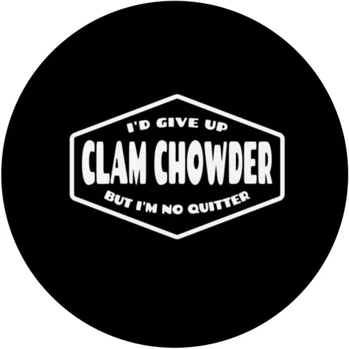 Vista 3 de I'd Give Up Clam Chowder But I'm No Quitter - Soup Joke PopSockets Swappable PopGrip