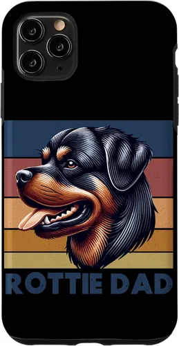 Vista 13 de Rottweiler Dad Rottie Father Dog Parent Father's Day Retro Case for iPhone 16
