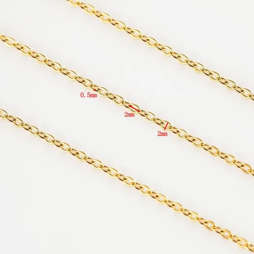Vista 5 de UMAOKANG Cadenas chapadas en oro de 33 pies para fabricación de joyas, carrete de eslabones de cadena de cable plano para manualidades, aretes