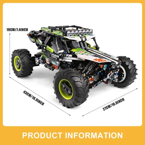 Vista 5 de Mould King 18002 RC - Kit de construcción de coches de escalada a control remoto, 1879 piezas MOC bloques de construcción 4 x 4 todoterreno