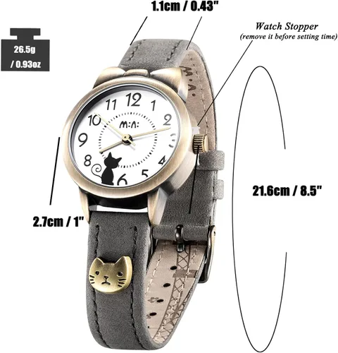Vista 4 de DREAMING Q&P Correa de cuero suave para niña, relojes de pulsera de cuarzo para mujer, lindo Bowknot