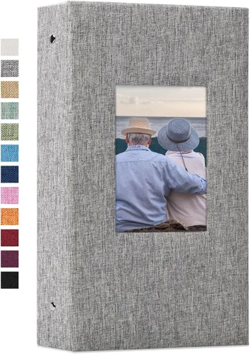 Vista 17 de Vienrose - Álbum de fotos de 4 x 6 pulgadas, 100 páginas, cubierta de lino con ventana frontal, para bebés, bodas, familias, niños y aniversarios