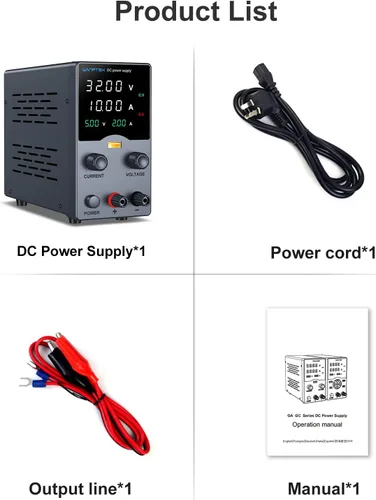 Vista 6 de Wanptek - Fuente de alimentación CC variable de 30 V 10 A, fuentes de alimentación de banco con perilla de ajustes de codificador, puerto de carga