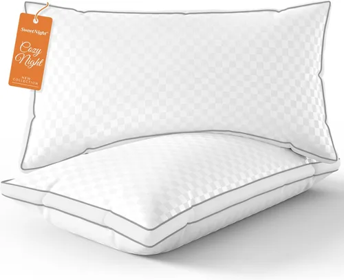 Vista 9 de Almohadas refrescantes Sweetnight tamaño Queen, conjunto de 2, almohadas de espuma viscoelástica triturada de 2 paquetes para durmientes calientes