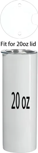 Vista 5 de 10 piezas de acrílico en blanco para vaso con imán, base de acrílico en blanco para tapa de vaso de 20 onzas