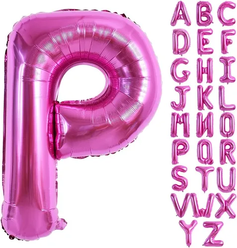 Vista 7 de TONIFUL Globos grandes de 40 pulgadas de color rojo rosa con letras B, globos gigantes de letras del alfabeto, globos grandes de Mylar