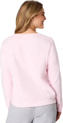 Vista 3 de Hanes Sudadera de cuello redondo para mujer, sudadera de forro polar Ecosmart con muesca en V, sudadera para mujer