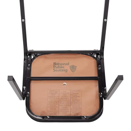 Vista 9 de National Public Seating NPS Serie 9100 Silla apilable de vinilo, Panther Black/Black, paquete de 4 (9110-B/4)