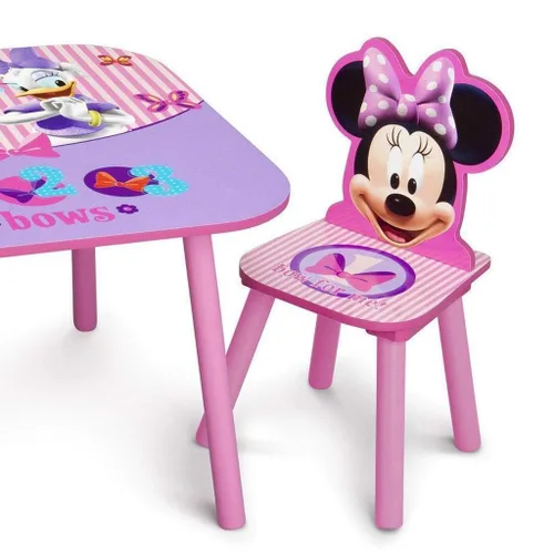 Vista 3 de Delta Children - Juego de mesa y sillas para niños con diseño de Disney Minnie Mouse, set de 3 piezas (incluye 2 sillas) - Ideal para hacer