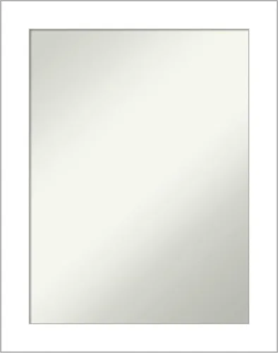 Vista 75 de Amanti Art Espejo de baño plateado para sobre el fregadero, espejo cuadrado de níquel cepillado de 30 x 30 pulgadas, marco moderno grande, se cuelga