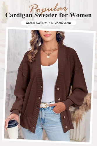 Vista 4 de MAOECO Conjunto de 2 piezas para mujer, suéter de punto y pantalones deportivos de cintura alta
