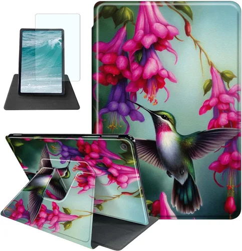 Vista 28 de Rossy Funda para tablet Kindle Fire HD 8 y Fire HD 8 Plus (12ª/10ª generación 2022/2020) + protector de pantalla giratorio de 360 grados, funda