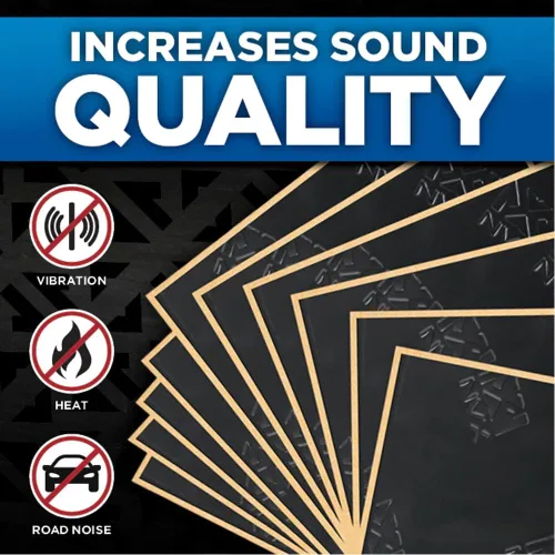 Vista 2 de NVX Stealth Black SDBSK2 - Alfombrilla amortiguadora de sonido para automóvil, 90 mil de grosor, 1.38 pies cuadrados, amortiguador de sonido