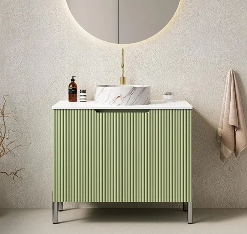 Vista 26 de Henf 28 Inch Bathroom Vanity with Ceramic Integrated Sink, Blue Bathroom Storage Cabinet with 2 Soft Close Doors,1 Tilt-Out Drawer,Reinforced Corner