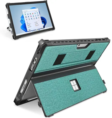 Vista 17 de Funda protectora resistente para Microsoft Surface Pro 7+/7/6/5/4/LTE de 12.3", con soporte para lápiz capacitivo y correa de mano, compatible