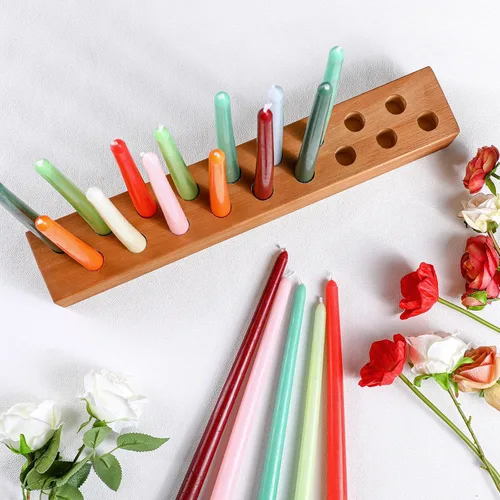 Vista 3 de Mumufy Portavelas de madera de 45,72 cm de largo para velas cónicas de cumpleaños, candelabros para centro de mesa de fiesta de cumpleaños