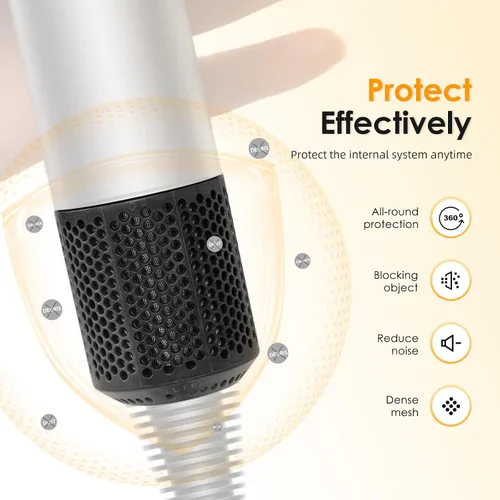 Vista 5 de Filtro externo magnético para secador de pelo compatible con Dyson Supersonic (negro)