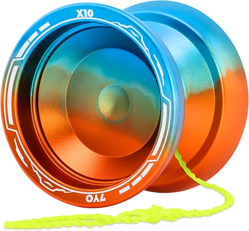 Vista 9 de X6 Yoyo profesional de trucos para niños y principiantes, Yoyo 6061 Responsive Yoyos de aleación de aluminio con rodamiento KK, eje, bolsa, 10