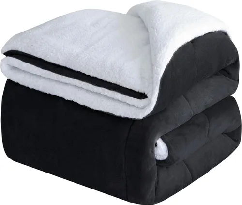 Vista 16 de CHOSHOME Manta de forro polar Sherpa - Manta gruesa y cálida para invierno, manta de felpa suave y mullida para cama, sofá y viajes