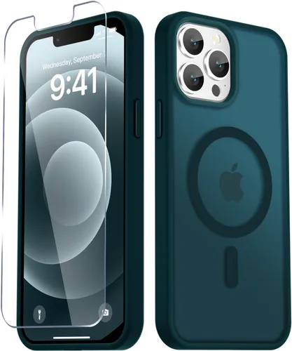 Vista 640 de Funda para Google Pixel 10 Pro XL, cubierta magnética mate, color negro Fit for MagSafe, Screen Protector included, Shockproof Military Grade