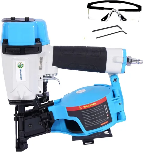 Vista 7 de CN45N - Clavadora para techos, pistola de clavos para techos de 15 grados, clavos de bobina de 3/4 a 1-3/4 pulgadas, 120 piezas de capacidad de Azul