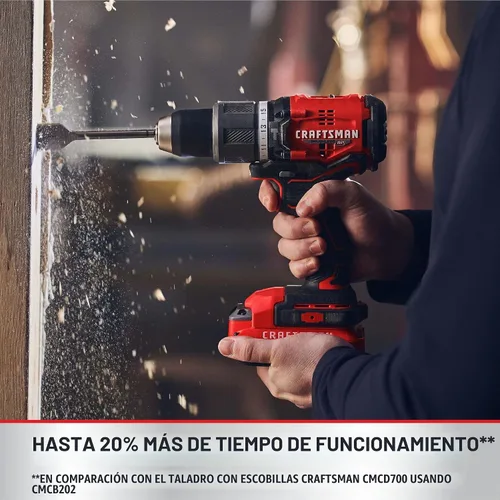 Vista 6 de CRAFTSMAN V20 Kit de taladro de martillo inalámbrico, 1/2 pulgada, 2 baterías y cargador incluidos (CMCD732D2)