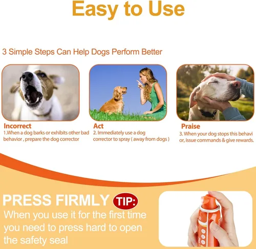 Vista 3 de Spray Corrector para Perros 80ml 1Paquete Spray Corrector para Perros Adiestrador de Perros para Detener Ladridos, Saltos, Robo de Comida, Peleas