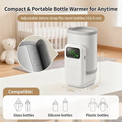 Vista 3 de Calentador de botellas con pantalla digital, control preciso de temperatura