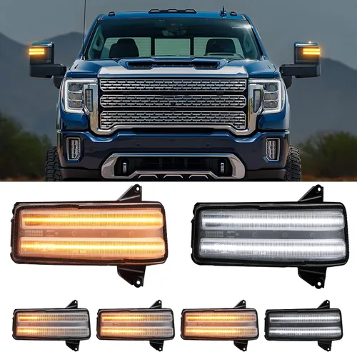 Vista 11 de Luz intermitente LED para espejo lateral compatible con Expedition Navigator 2003 2004 2005 2006, señales de giro secuenciales dinámicas ámbar, kit