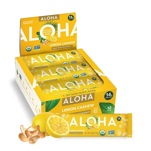 Vista 38 de ALOHA Barras de Proteína Orgánicas a Base de Plantas - Paquete de Variedad de 6 Sabores - 12 Unidades, Barras de 1.9oz - Aperitivos Veganos, Bajo