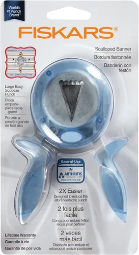 Vista 3 de Fiskars 100290-1001 Jenni Bowlin Squeeze Punch, grande, bandera festoneada
