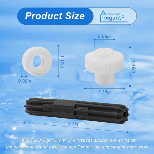 Vista 2 de Piezas de repuesto para limpiador de piscinas Pentair 360290 Rebel Right Drive Kit Rodamientos, para Pentair Rebel y Kreepy Krauly Warrior Limpiador