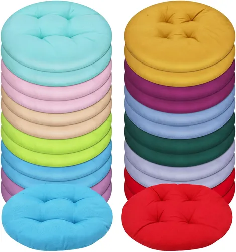 Vista 10 de Tinideya 24 Piezas Cojines Redondos de Suelo Almohadas de Suelo Cojines de Asiento de Meditación Asientos Flexibles para Adultos y Niños, Cojines
