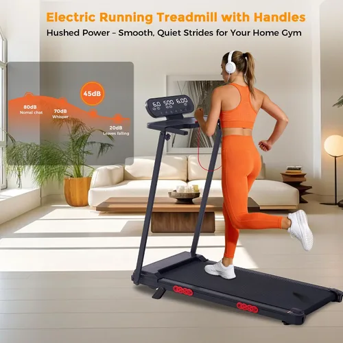 Vista 10 de Walking Pad Treadmill with Incline, 2026 Upgrade Portable Treadmill with Handles for Home Small, 3.5HP Small Walking Pad with Handle Bar, Negro-1