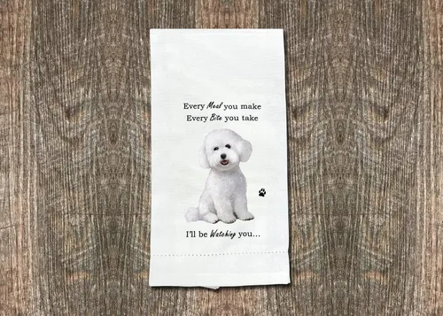 Vista 2 de Toalla de cocina Bichon Frise - Suave altamente absorbente - Regalos Bichon Frise - Toallas de cocina para lavar platos - Toallas de té